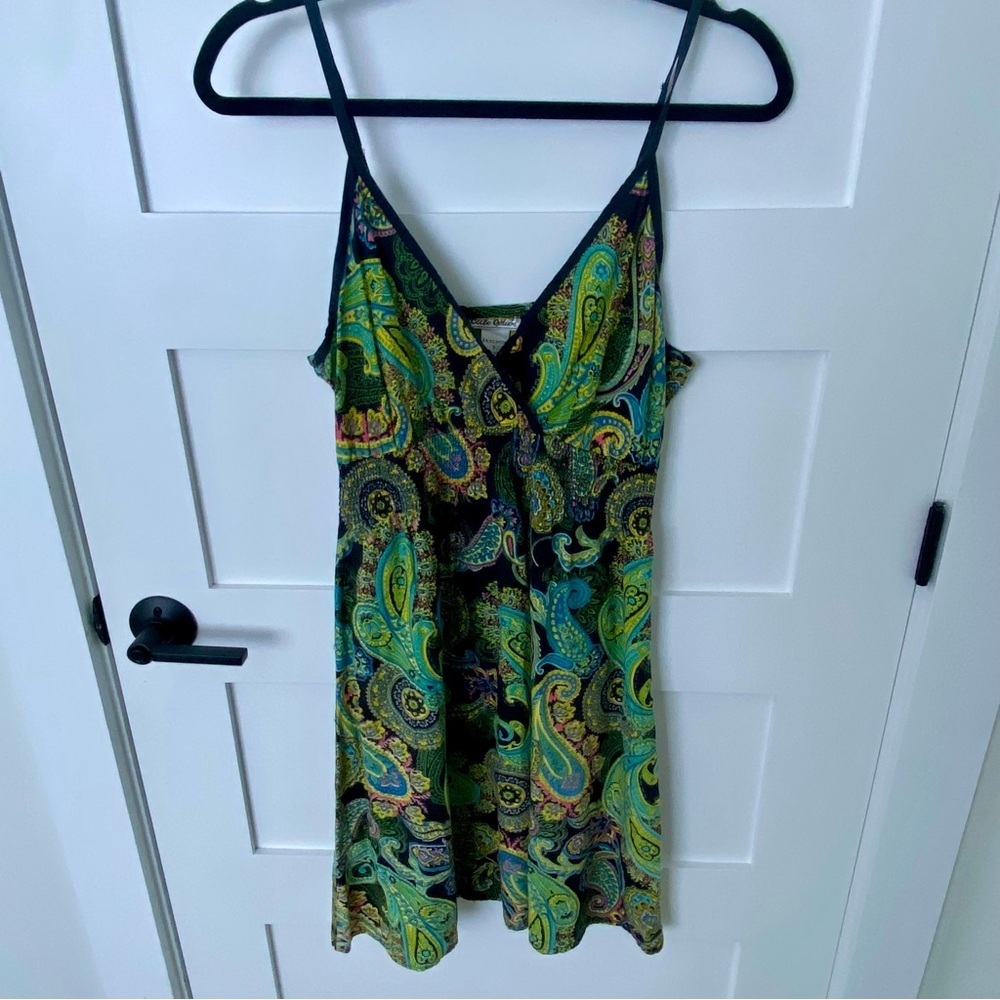 Vintage 90s Paisley Mini Babydoll Dress